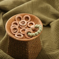 Let‘s Make 50pcs Wooden Rings DIY Customize Logo 25mm/30mm Smooth Surface Natural Maple Wood Rodent Baby Teething BPA Free Toys