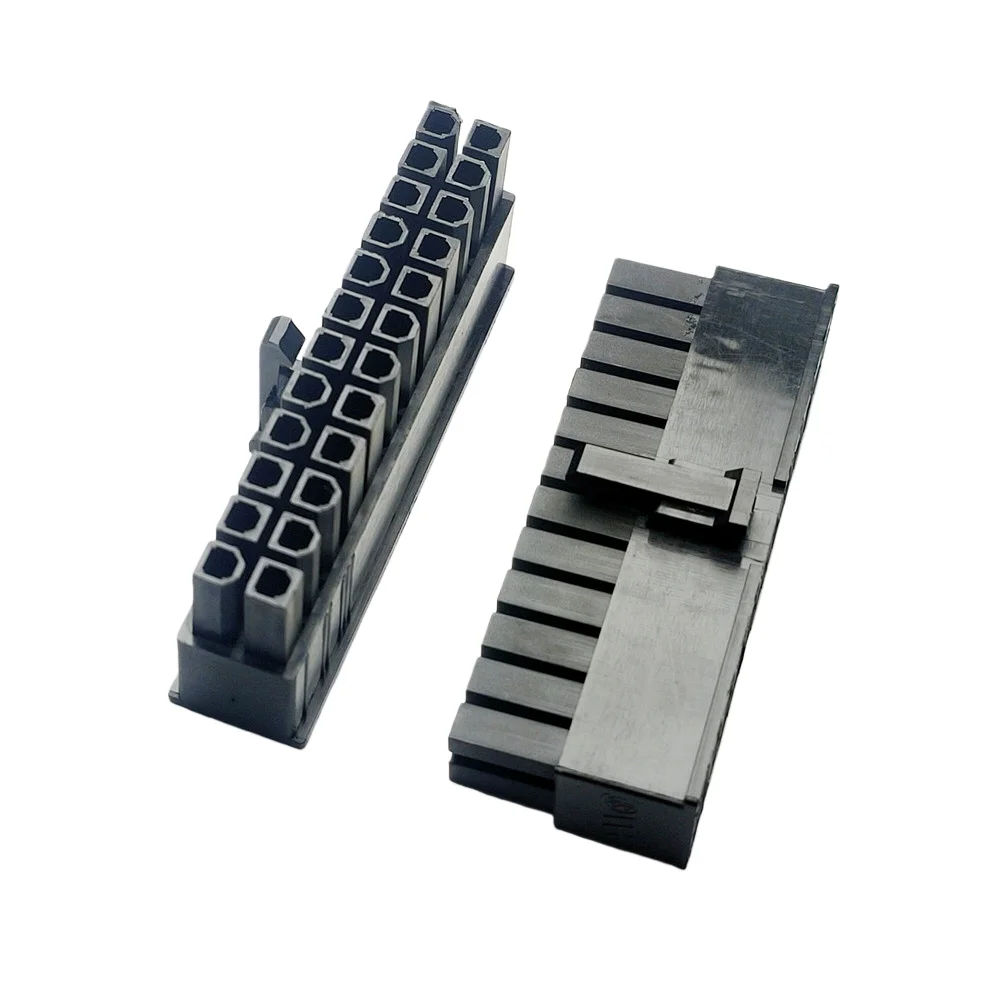 50PCS/1LOT 5557 4.2mm black/white 24P 24PIN male for PC computer ATX motherboard power connector plastic shell Housing