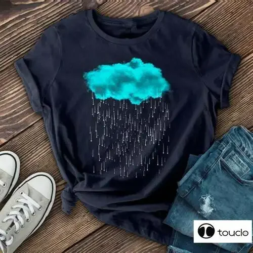New Cosmic Cloud Colorful Rain T Shirt Black Vintage Funny Black Tee Gift Love Size Shirts For Women Cotton Tee Xs-5Xl Tshirt