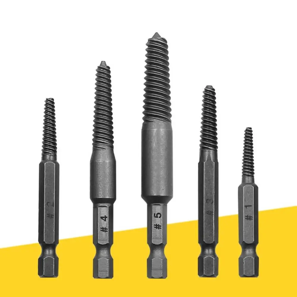 Damaged Screw ExtractorSet Center Drill Bits Guide Set Broken Damaged Bolt Remover Hex Shank Spanner For Broken Hand Tool
