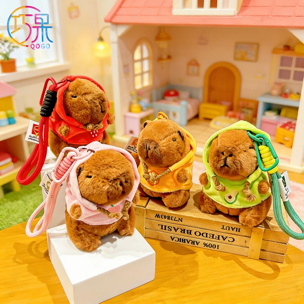 Creative Cute Plush Sweater Capybara Doll Keychain Cartoon Boys and Girls Schoolbag Bag Pendant Holiday Gift for Friends