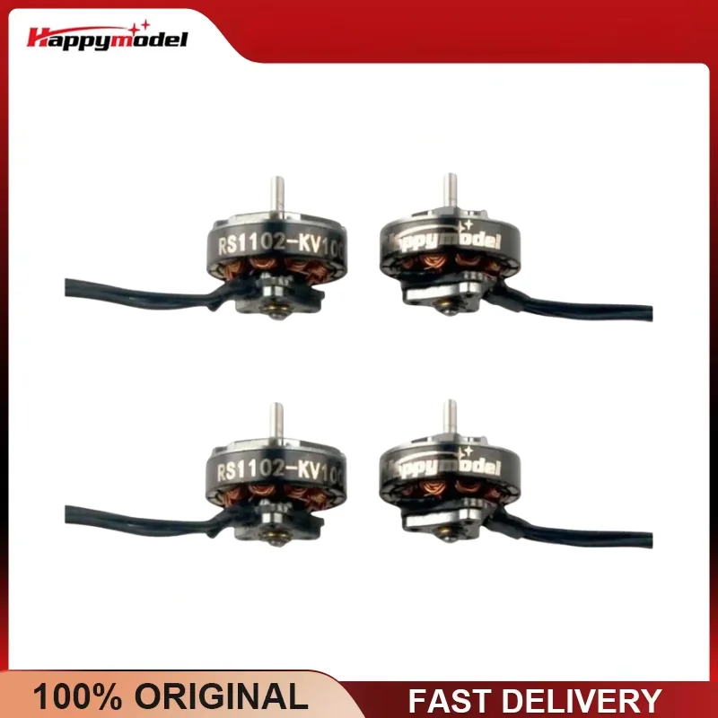 4PCS Happymodel RS1102 10000KV 2S Motor, 9N12P 2.8g 13.5mm, Original for Mobula7 O4 Micro FPV Racing Drone
