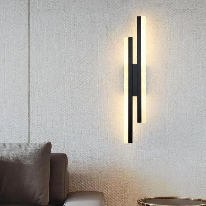 Large luxury 2-head Long vertical LED Wall Lamp for bedroom Tv Background Aisle Corridor Sofa  Nordic project Tall Wall Lighting