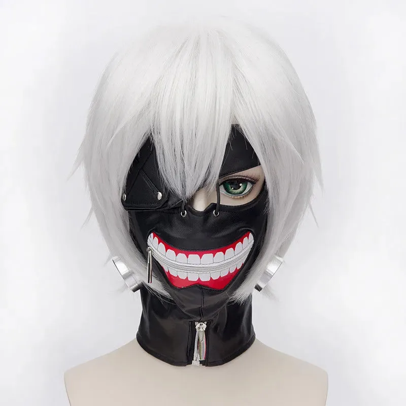 

Парик Tokyo Ghoul Ken Kaneki, парик для косплея + шапочка для парика + маска для лица