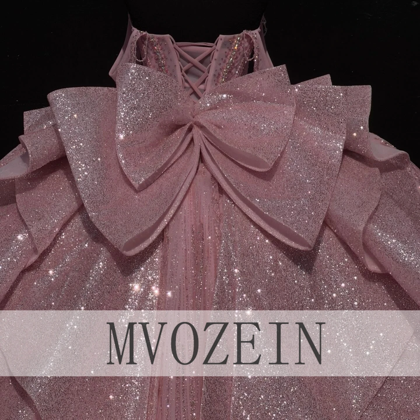 Blush Pink 15 Quinceanera Dresses Sparkly Sequined Sweetheart Ball Gown with Big Bow Corset Back 15th Birthday Party Dress view 5