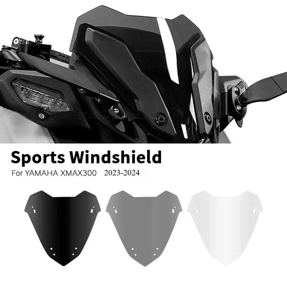 Motorcycle Sports Visor Windshield Windscreen Wind Shield Deflectore Screen For YAMAHA XMAX300 X-MAX 300 XMAX X MAX 2023 2024