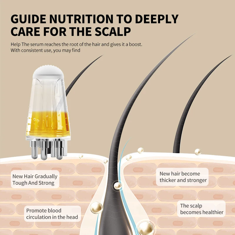 Scalp Applicator Liquid Comb 6ml Scalp Massage Brush Hair Roots Massage Comb For Hair Growth Serum Oil Nourish Liquid Hair Care