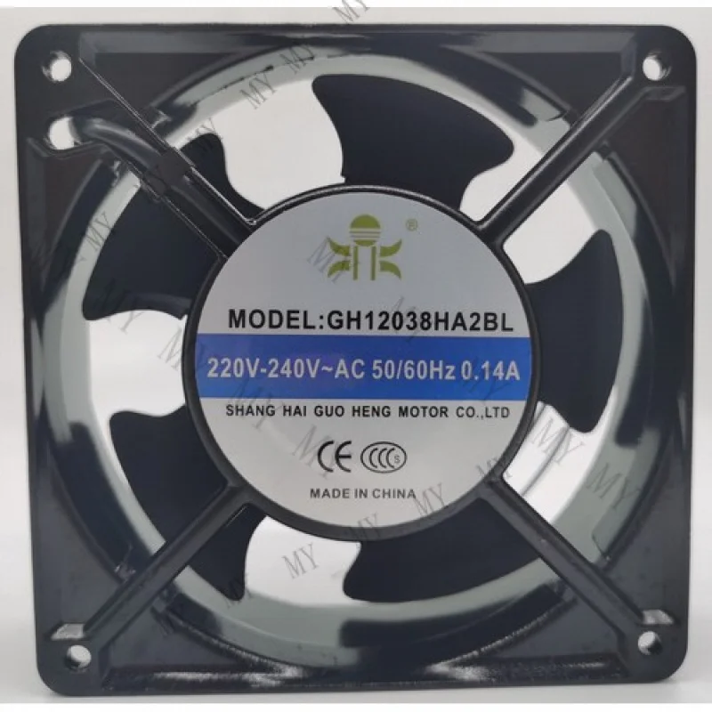 

TT 1 PCS for GUO HENG GH12038HA2BL 220V axial flow cooling fan 120*120*38mm 2 wire