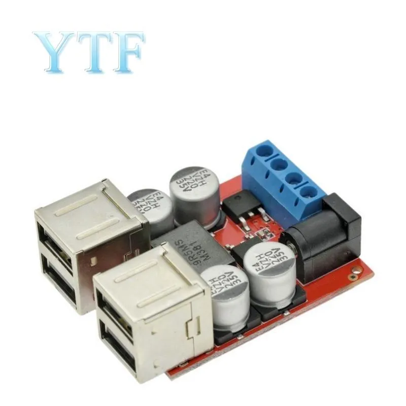 8V35V Om 5V 8A Voeding Step-Down Module 4-Poort Hub Usb Charger Module Voor Android mobiele Telefoon Autolader