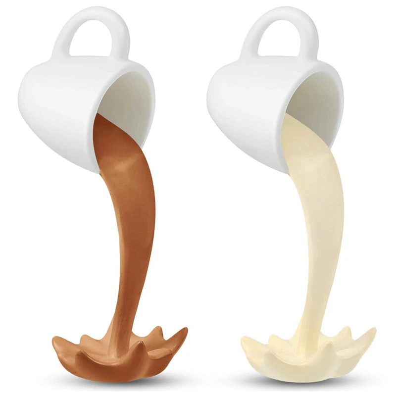 ABHI-2 Pieces Floating Coffee Cups Coffee Bar Accessories Funny Pouring Spilling Splash Coffee Mugs Sculpture Art A 5.5 X 8 X 15