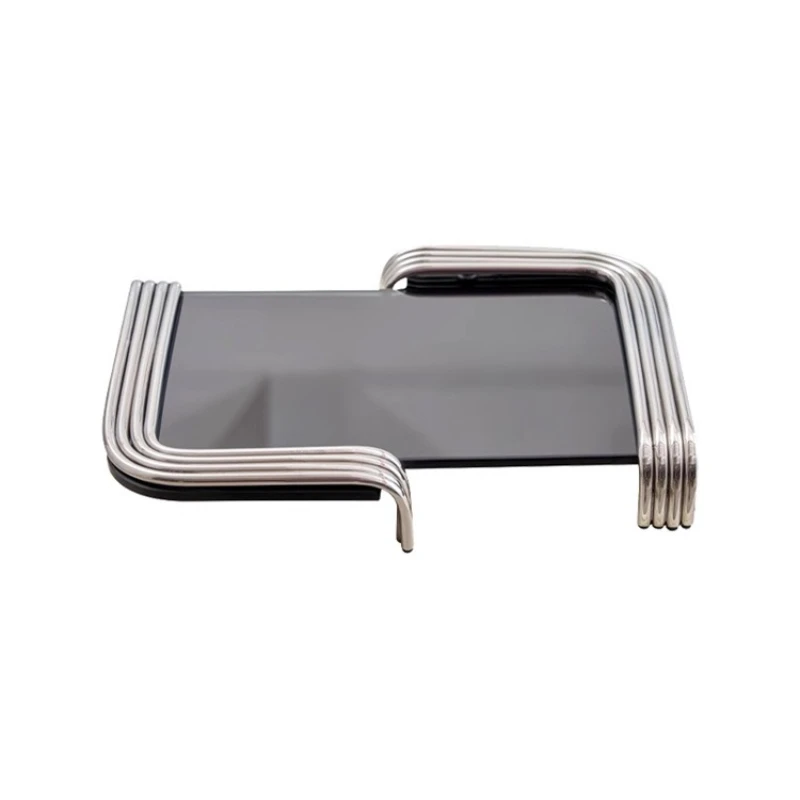 India imported modern simple tall stainless steel tray, rectangular, high-end black  dining room storage ornament