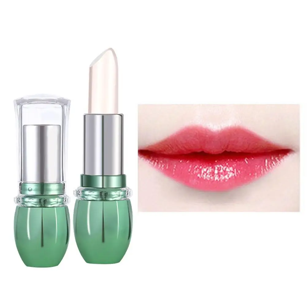 Lápiz labial de Aloe Vera, resistente al agua, cambia de Color, larga duración, fácil de hidratar, no cosmético, nutritivo, bálsamo, desvanecimiento labial, D1I5