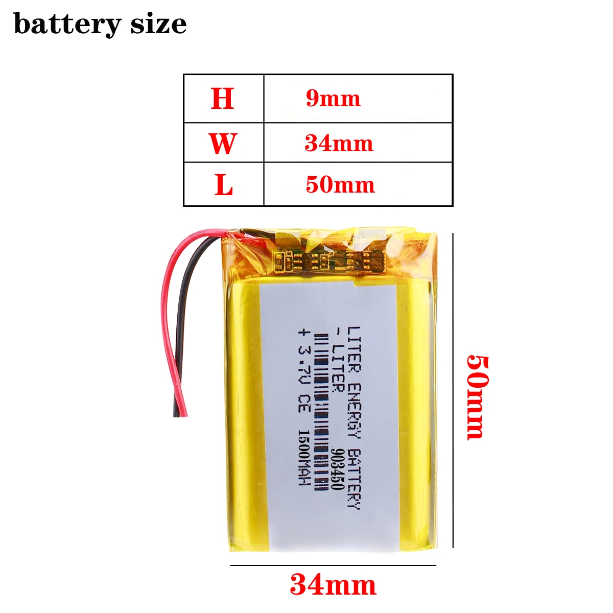 best battery brand 903450 3.7V 1500MAH lithium polymer battery MP3 MP4 Bluetooth 90*34*50mm lithium battery small stereo bluetoo