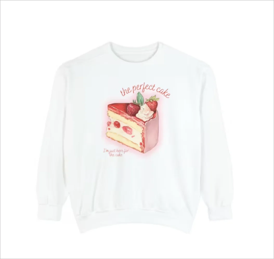 Strawberry Cake Patisserie Pullover for Baker, Trendy Crewneck Sweatshirt, Gift for Bake Lover, Preppy Sweatshirt, Gift for Her