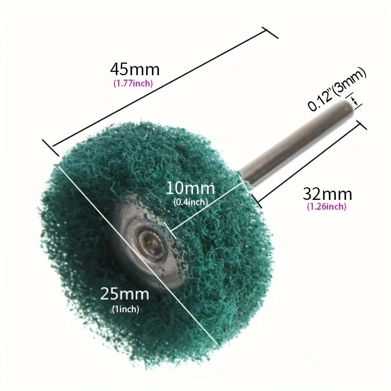 8pcs 3mm Handle Mini Brush Nylon Abrasive Brush Steel Wire Polishing Wheel Rotating Manual Tool Accessory Set Rust Remover