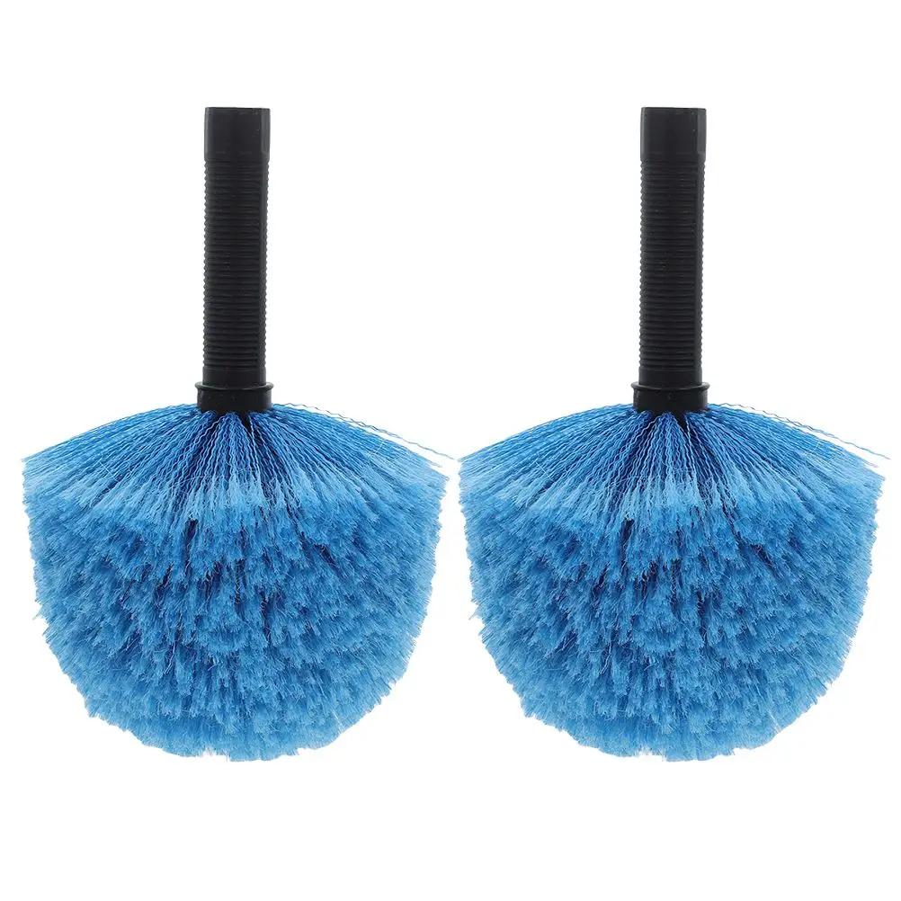 

2pcs Cobweb Duster Brush Head Household Roof Ceiling Spider Web Cleaning Tool Spherical Brush Head Corner Brush Blue