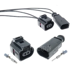 1 Set 2 Pin 1J0973802 1J0973702 Car Cold Air Pump Wire Socket for VW Audi Intake Air Temperature Sensor 42062500 13602619