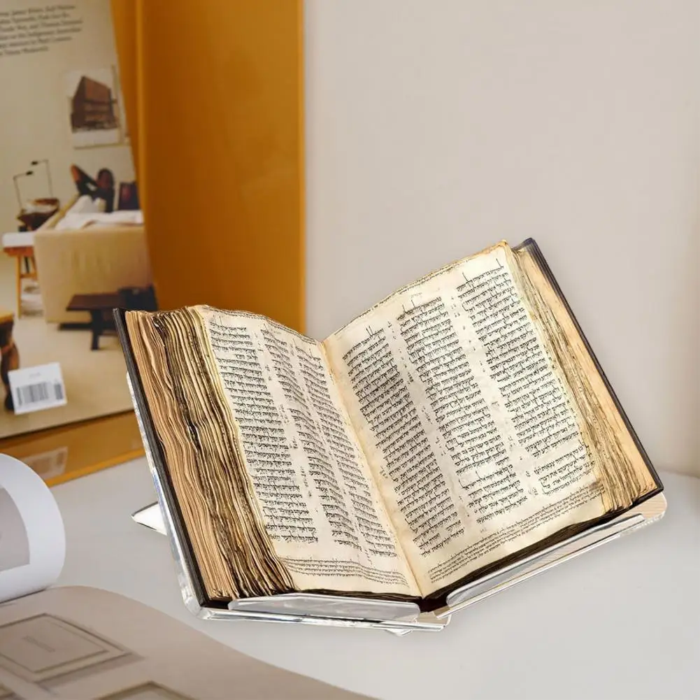 Soporte de exhibición de acrílico para cocina, estantería elegante de acrílico en forma de X, soporte para libros, exhibición elegante de manos libres para la cocina del hogar