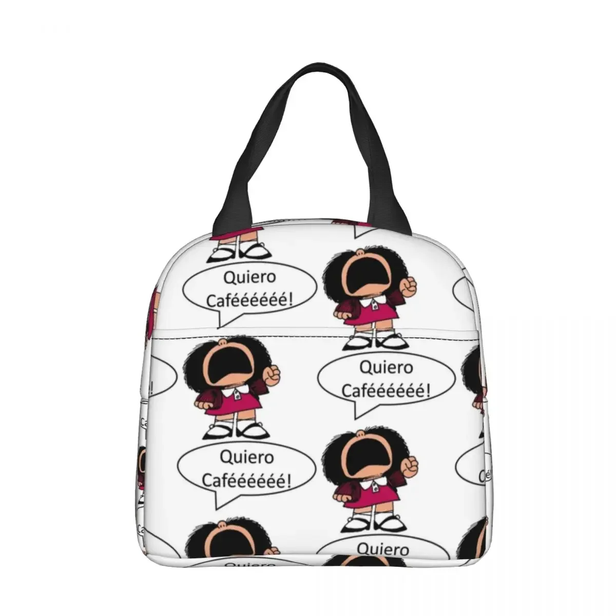 

Изолированная обеденная сумка Mafalda для кофе, кофе, Термосумка, ланч-контейнер, большая сумка-тоут, Ланч-бокс для мужчин и женщин, для офиса и улицы