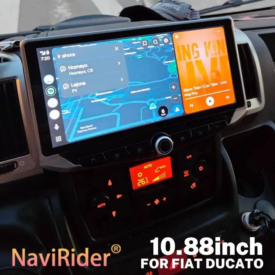 For FIAT DUCATO 2016 2017 2018 2022 Central Multimidia Autoradio WIFI Bluetooth GPS DSP CarPlay Car Radio Qled Screen 10.88inch