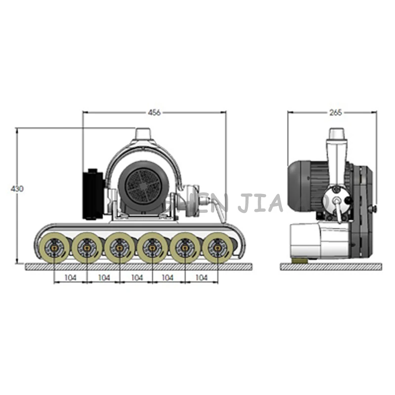 1pc TF66 Timber sling ring feeder material machine wood feeder 6 wheels 6 speed wood feeder machine 220/380V 375W