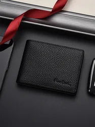 Pierre Cardin card holder Genuine leather wallet for men designer purse Multifunctional black