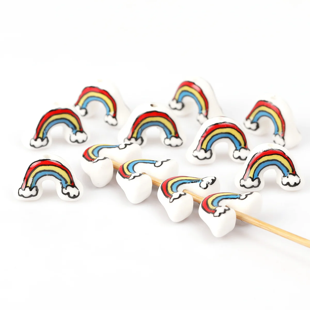 6pcs/12pcs Arch Bridge Shape Ceramics Loose Beads For Jewelry Making Accessories DIY Necklace Bracelet Earrings