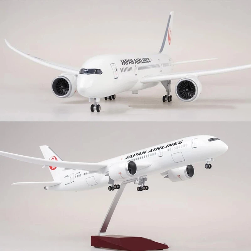 47CM 1/130 Scale Airplane Japan Airline Boeing B787 Dreamliner Plane Model With Light Wheels Plastic Resin Plane For Collection