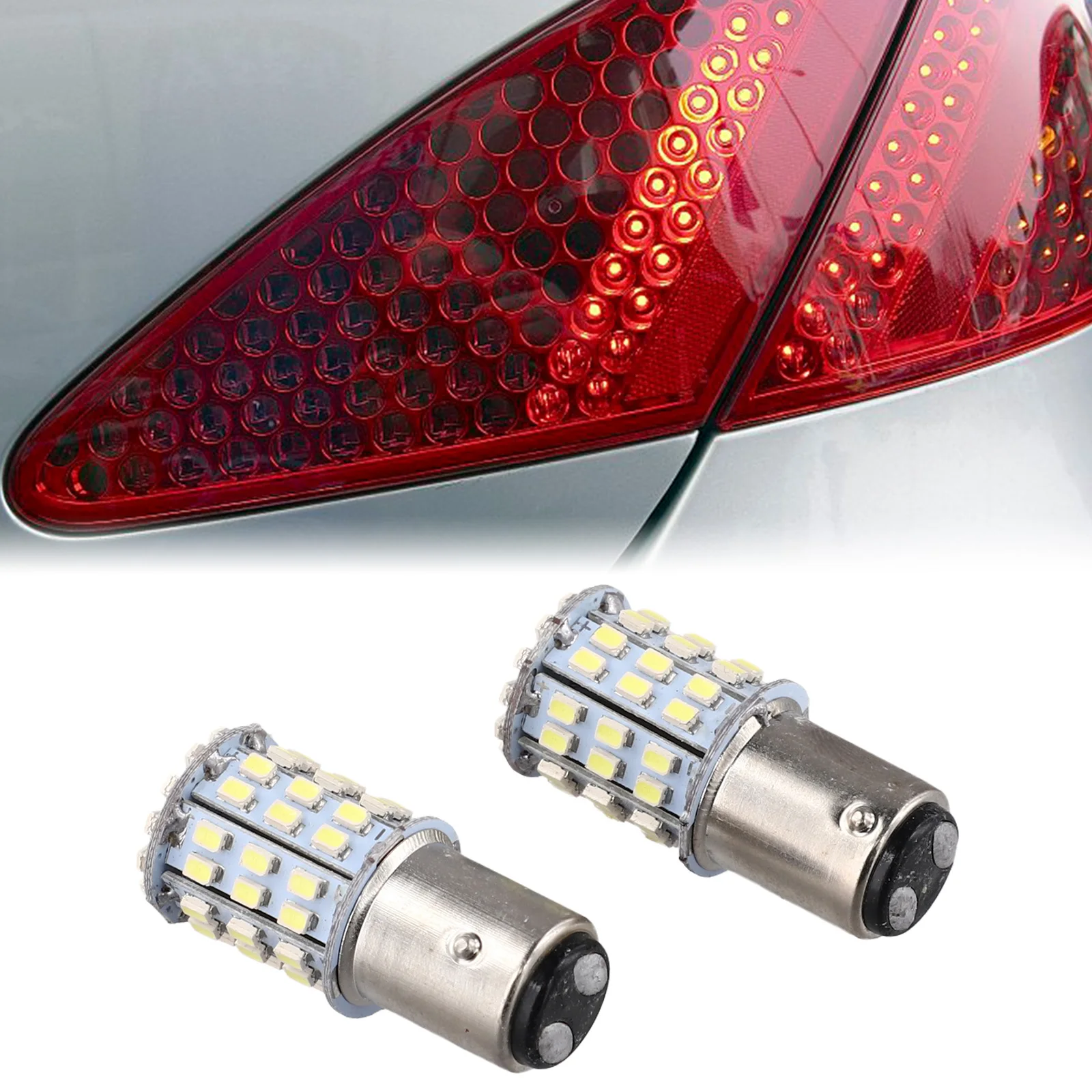 

2PCS 12V Car Brake Light Turn- Signal Lights BAY15D LED 1157 Dual Filament Brake Stop- Tail Light Bulb Globe Parking Lamp-