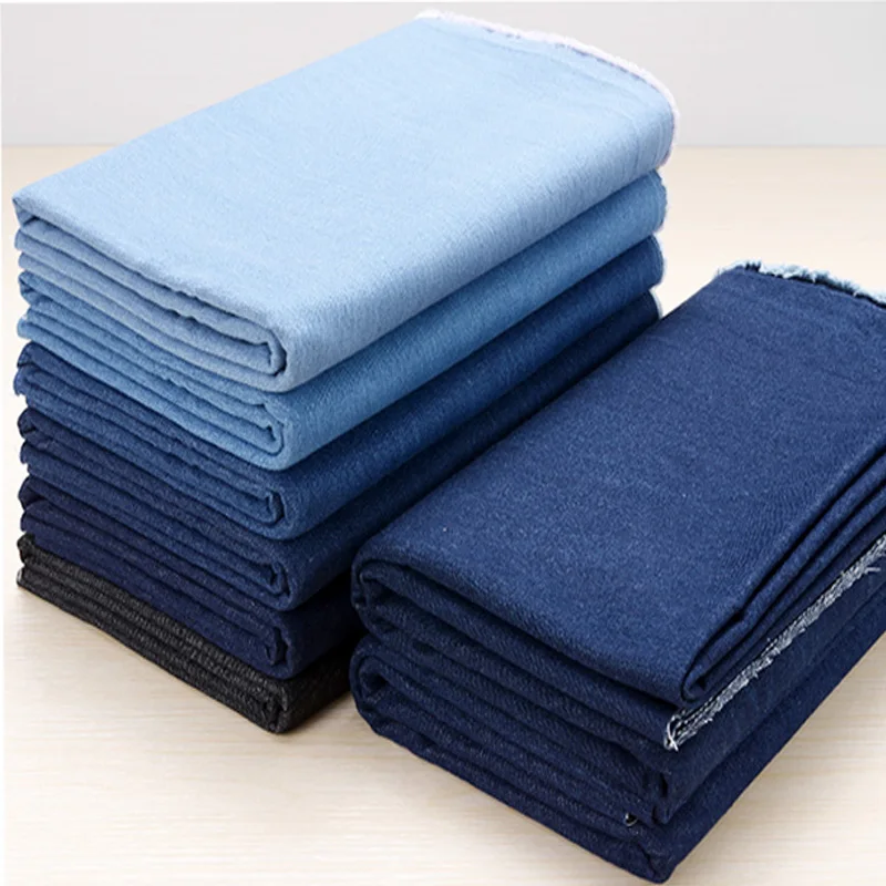 Denim Fabric By The Meter for Jeans Coats Clothing Pants Sewing Thickened Textile Washed Cotton Designer Cloth Breathable Winter