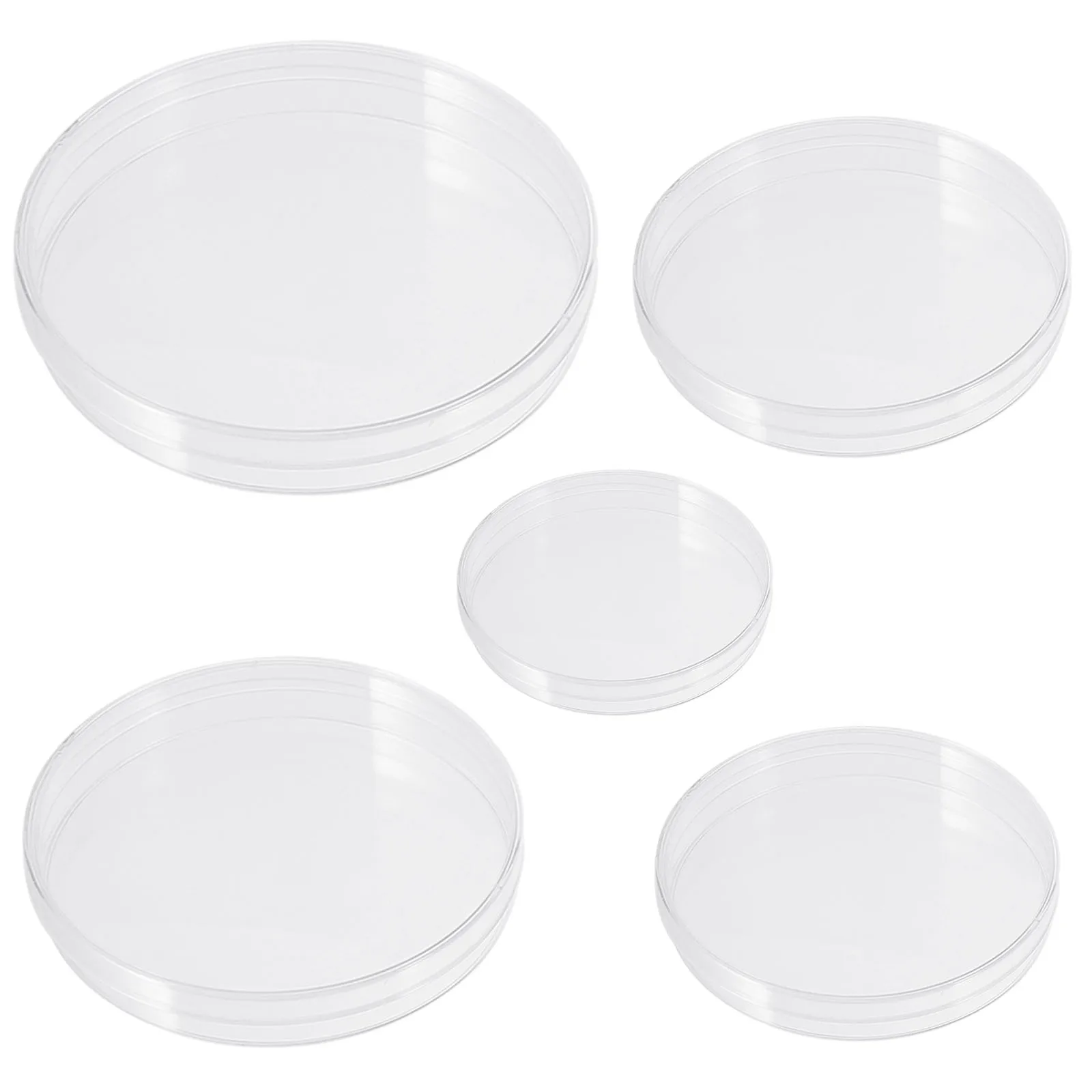 

50 pcs Petri Dish Set Cell Culture Dishes Transparent Plastic with Lids Reusable for Lab Experiment Biology Study