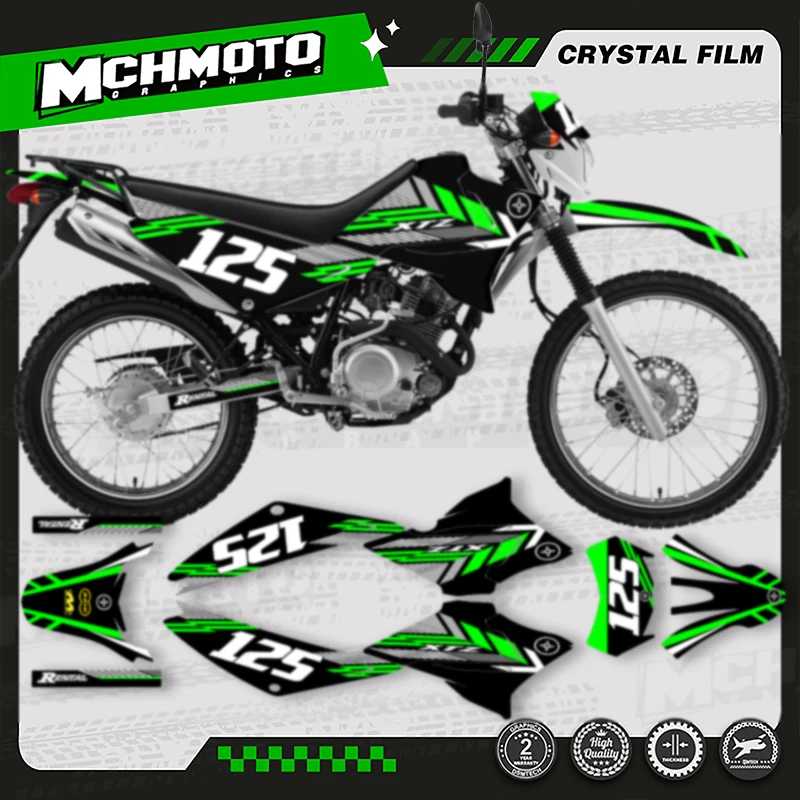 

MCHMFG For YAMAHA XTZ125 MOTOR Custom Team Motorcycle Graphics Background Decal Stickers Kits Number Name Custom