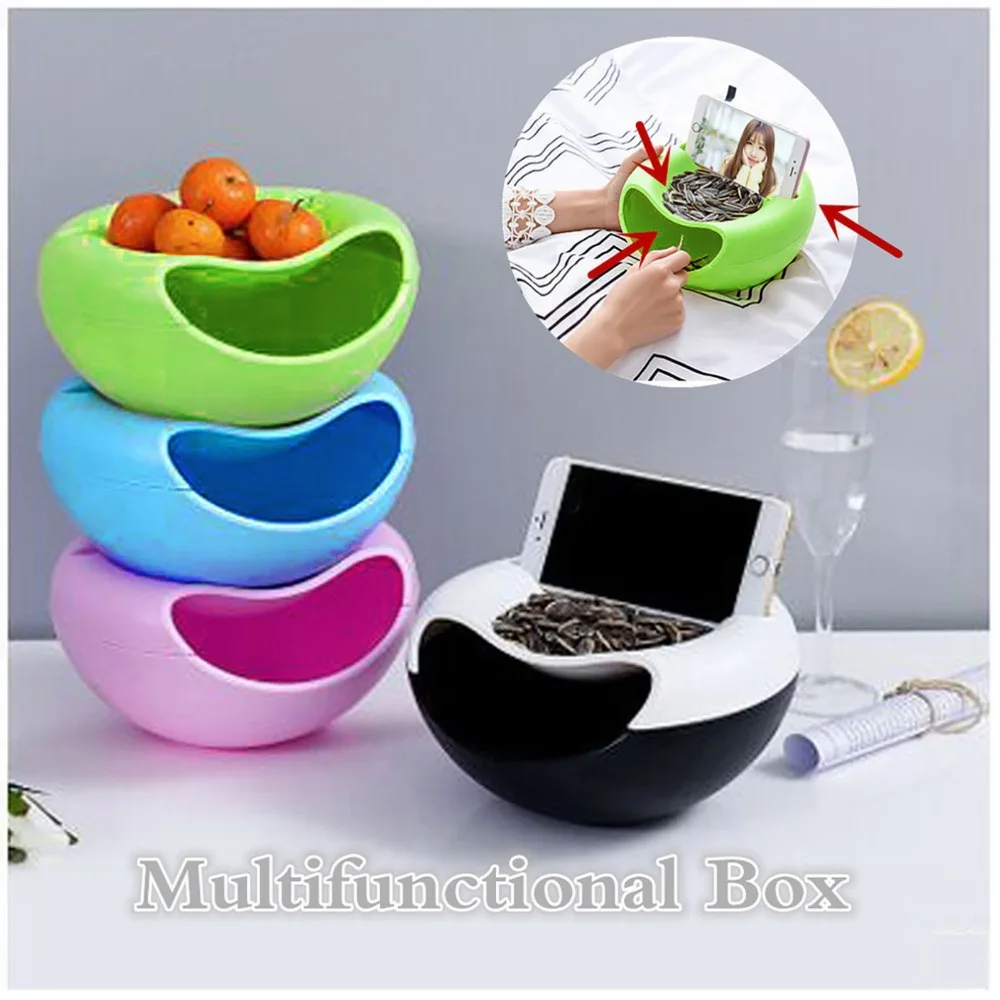 Creative Stoner Gods Fruit Plate Candy Fruit Plate Double Dry Fruit Plate Desktop Waste Storage Box Storage Containers Organizer