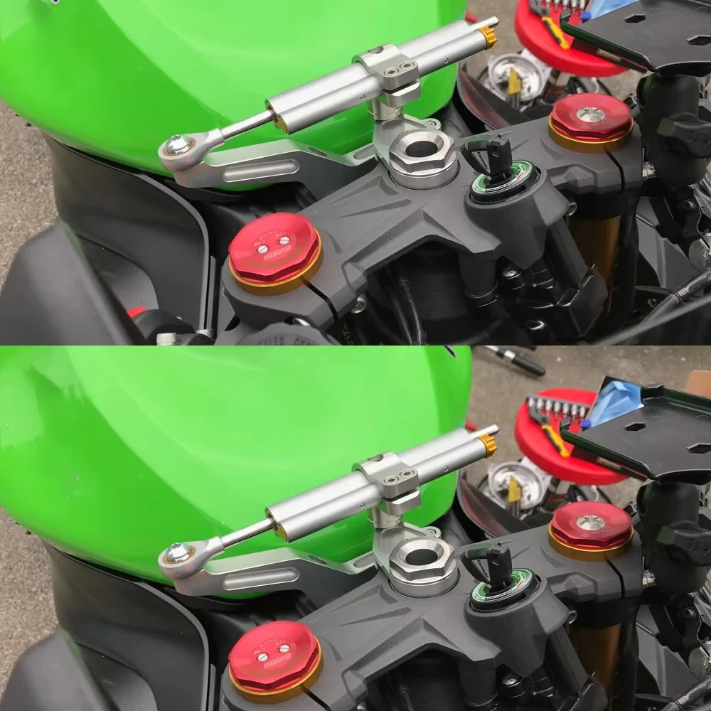 For Kawasaki ZX6R ZX 6R  2009 2008 2020 2021 2022 Motorcycle Adjustable Steering Stabilize Damper Bracket Mount kit accessory