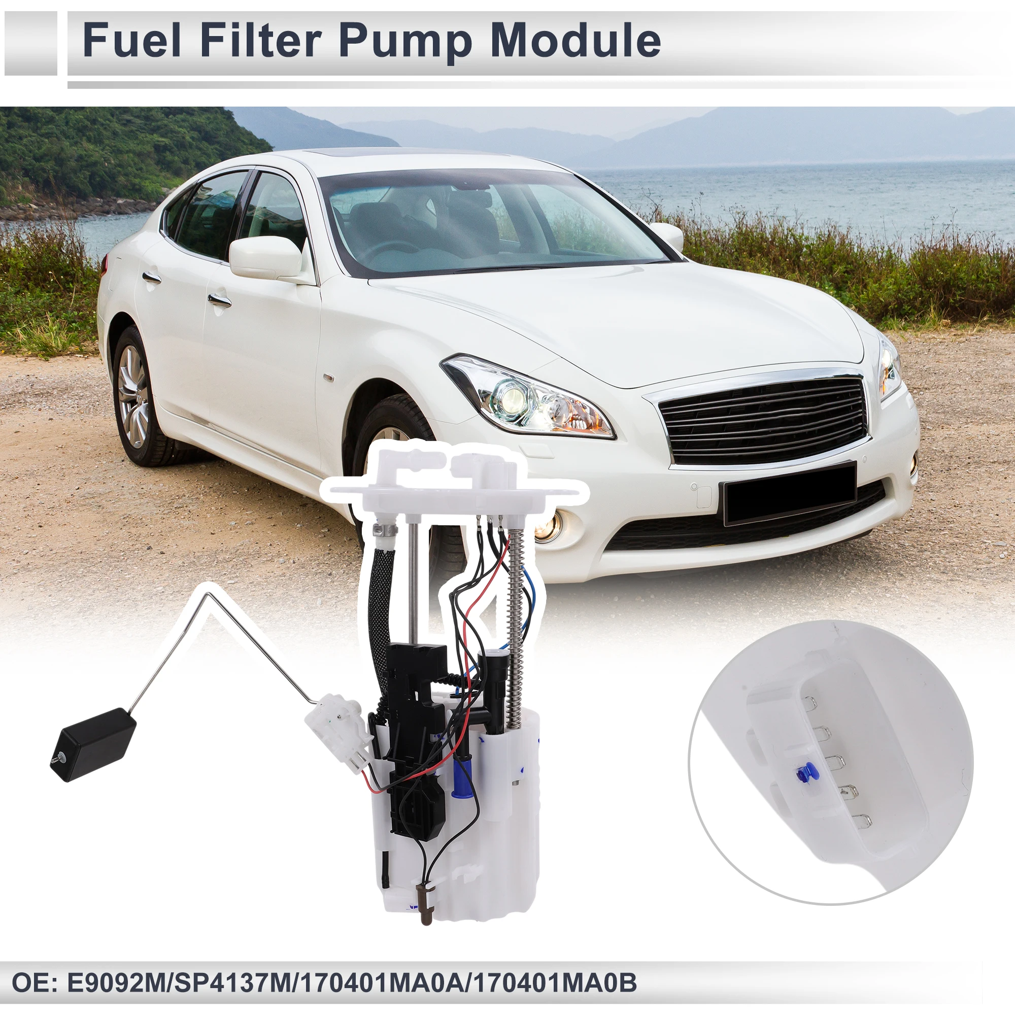 

X Autohaux Car Electric Fuel Pump Assembly for INFINITI M35h 2012-2013 V6 3.5L Auto Fuel Filter Pump Module with Inlet Strainer