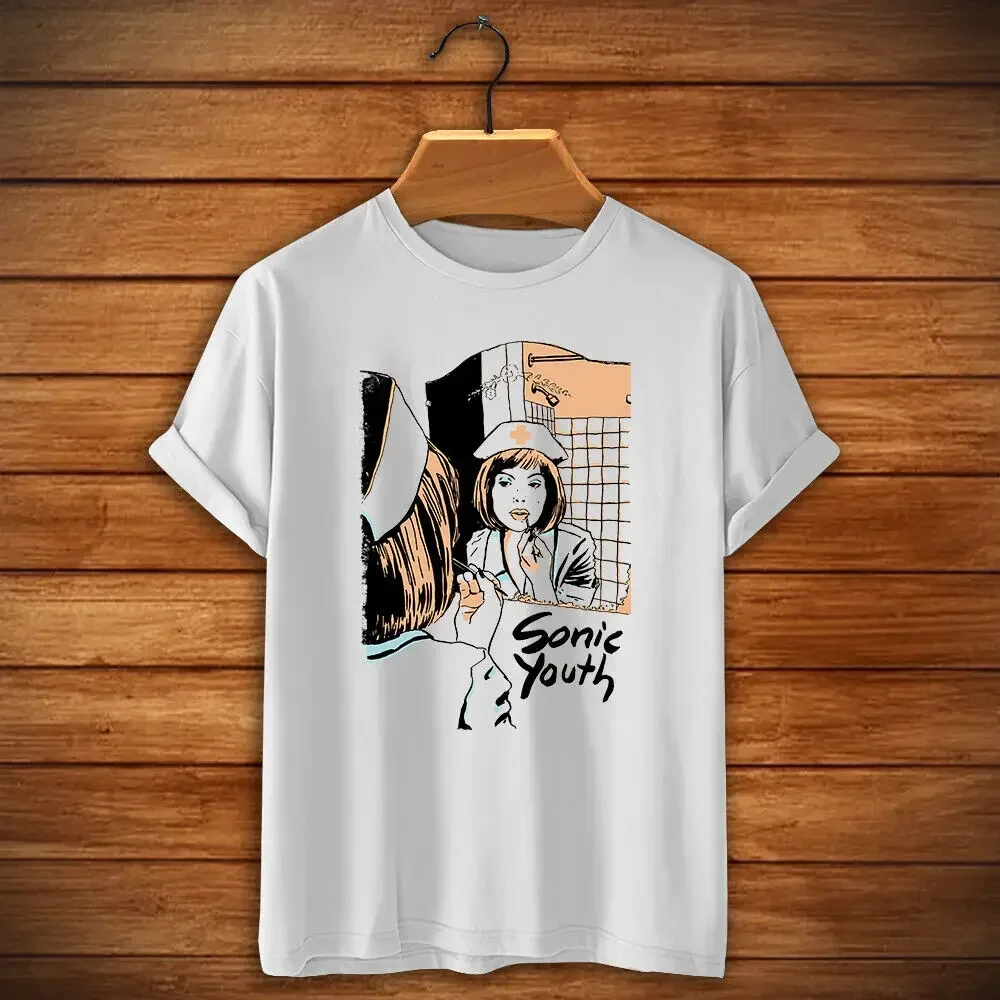 Retro Nurse T-Shirt Sonic Youth Thurston Moore Lee Ranaldo Kim Gordon Unmade Bed