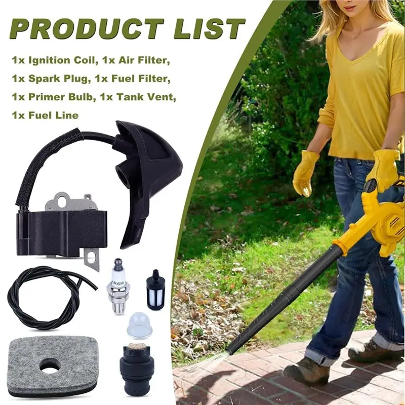 [POPULAR OFFER] For BG56 BG66 BG86 SH56 SH86 BR200 Leaf Blower Ignition Coil Air Filter Tune-Up Kit Includes Spark Plug 42
