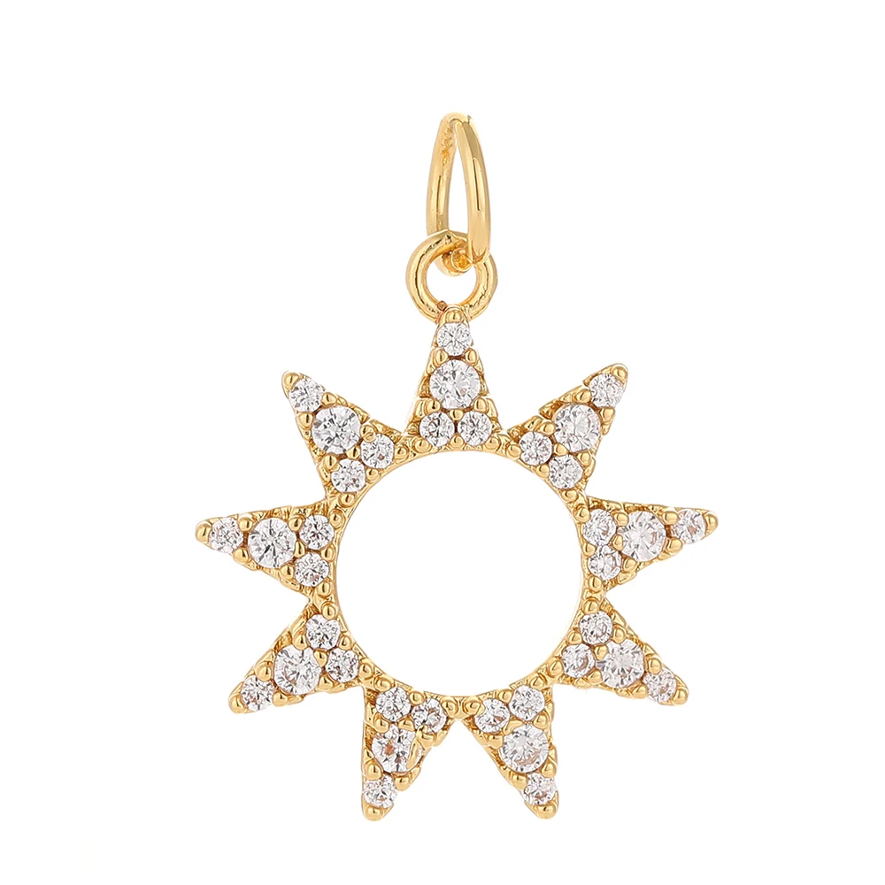 10PCS Sparkling Sun Pendant, with A Sun Halo Shape, Suitable for Daily Wear Holiday Decoration Bulk Items Wholesale Charms Craft