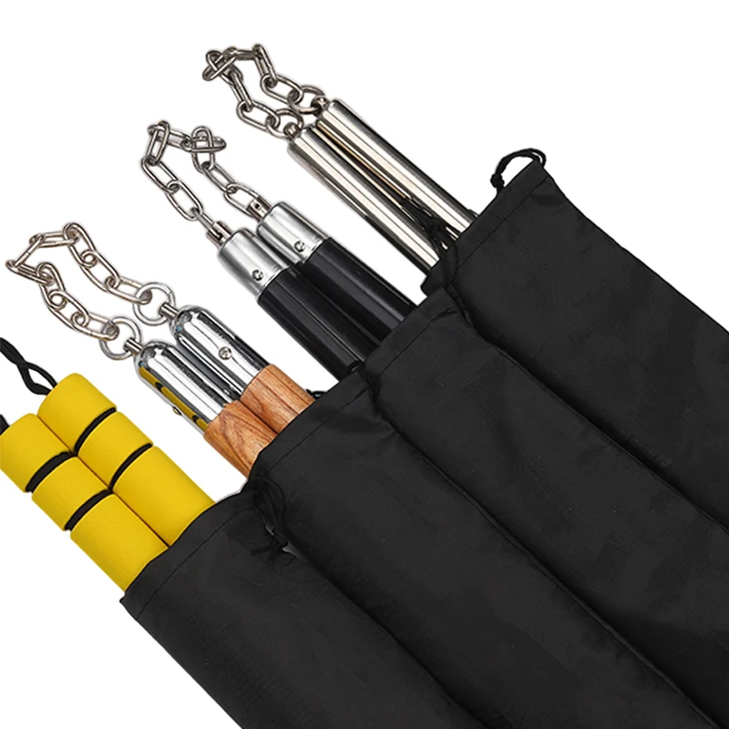 Y Nunchucks Tasche, universell, langlebig, schwarz, Aufbewahrungstasche mit Kordelzug, für leuchtendes Holz, Aluminiumlegierung, Edelstahl, Nunchuck