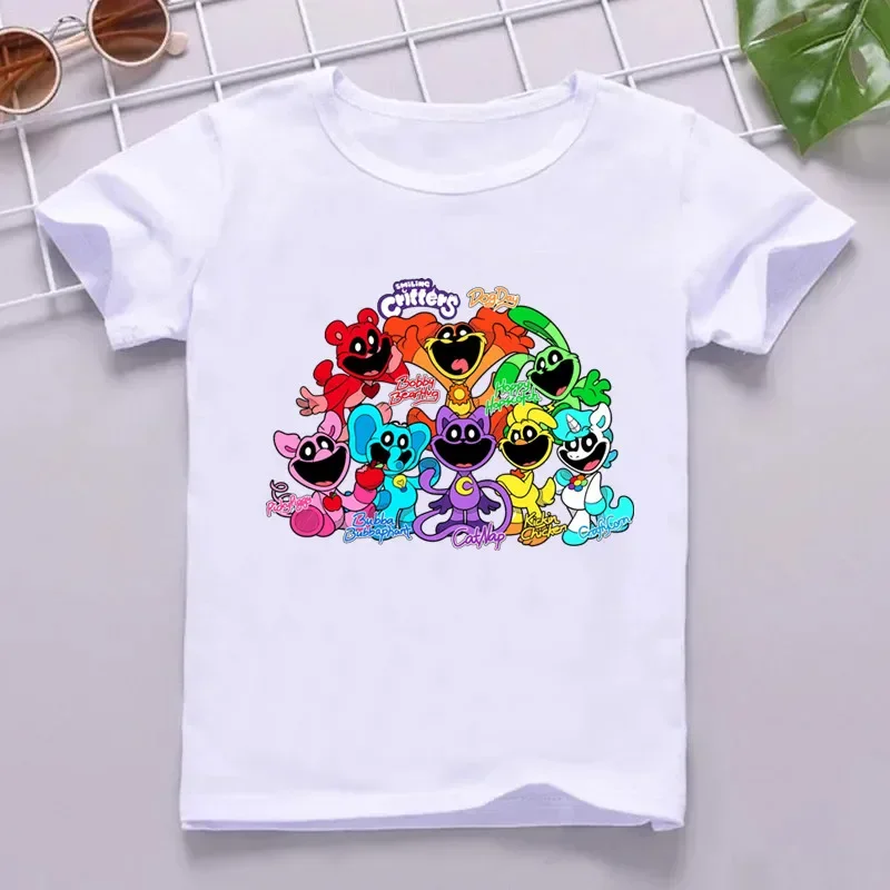 

Hot Sale Smilling Critters Print Cartoon Kids T shirt Funny Girls Summer Tops Baby Boys Clothes Children Short Sleeve T-shirt