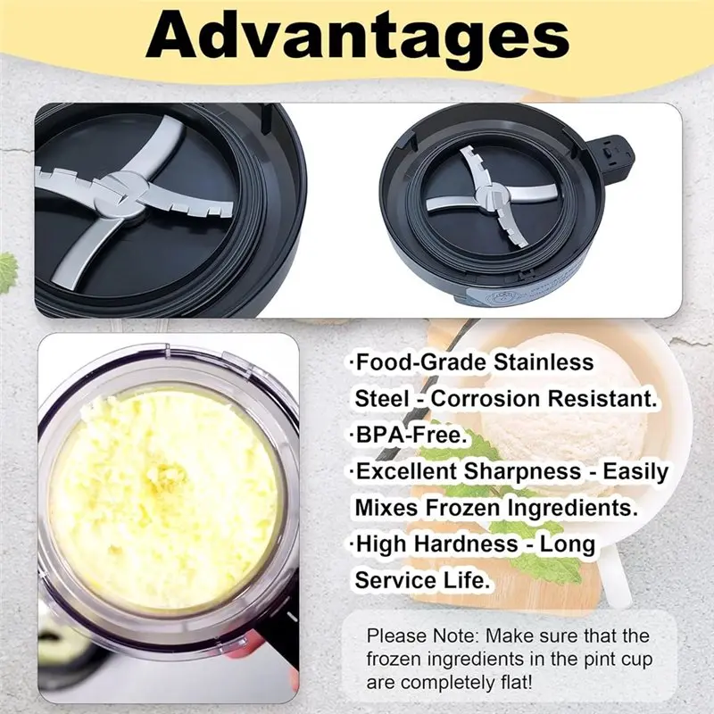 INLIG-For Ninja NC301 Ice Cream Maker,Reusable Outer Bowl Lid And 301 Paddle, Replacement Accessories For Ninja Creami