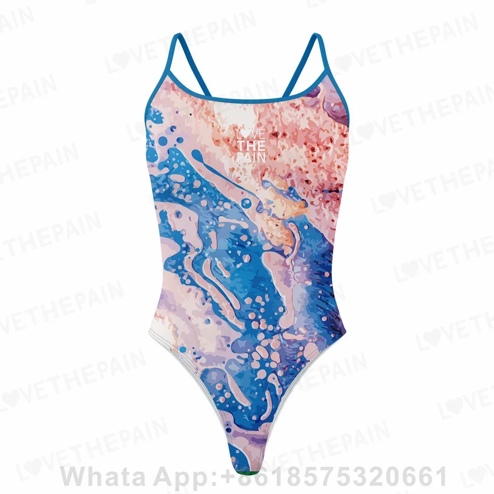 Love The Pain Sexy Full Body Swimsuit For Women Open Water One-piece Swimsuit Female Summer Training Sports Swimwear Triathlon