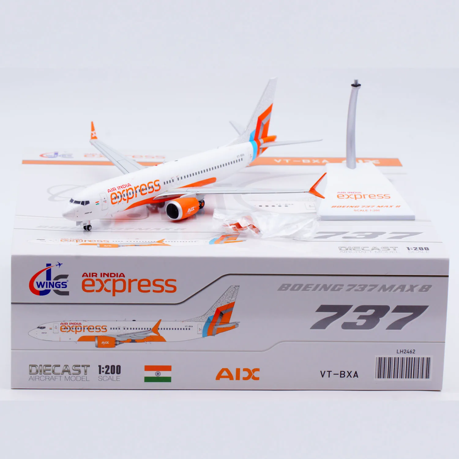 

LH2462 Alloy Collectible Plane Gift JC Wings 1:200 Air India Express Boeing B737-800 Diecast Aircraft Jet Model VT-BXA