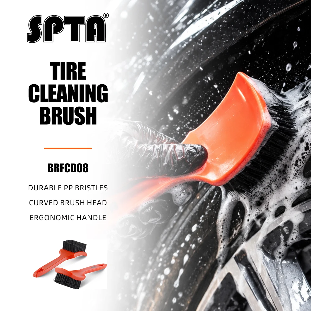 (Single Sale) SPTA  Auto Tire Rim Brush Wheel Hub Cleaning Brushes Car Wheels Detailing Cleaning Car Floor Cleaning Brush