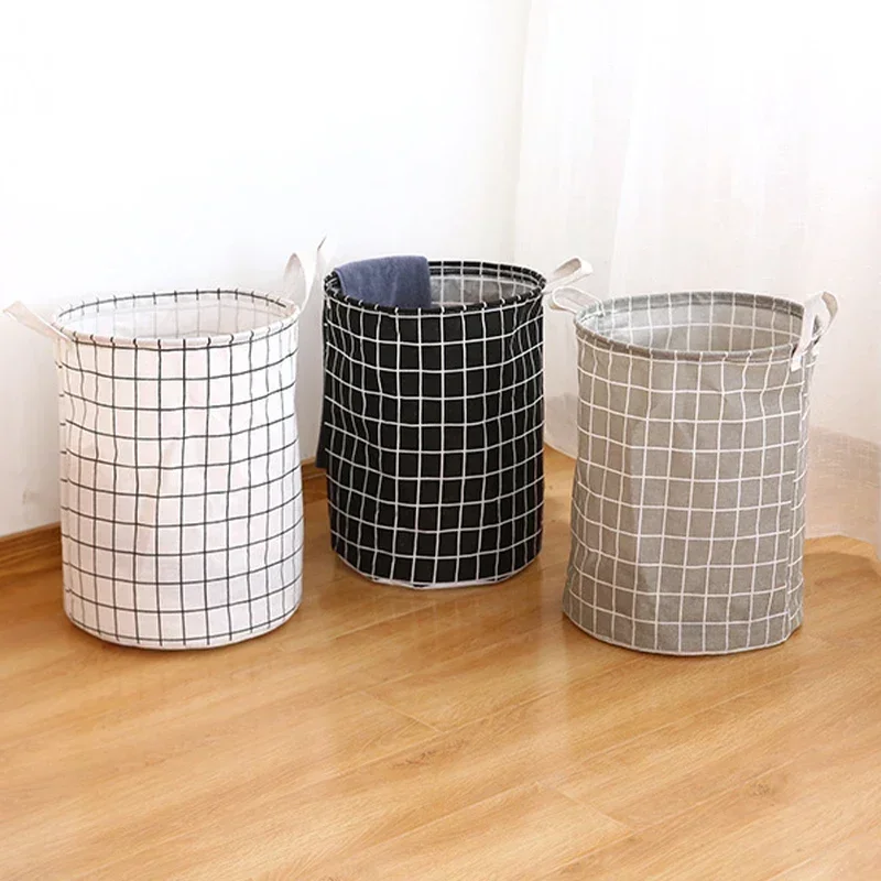 Large Capacity Fabric Laundry Basket Folding Waterproof Clothes Storage Basket Home Children Toy Sundries Storage Bag Organizer
