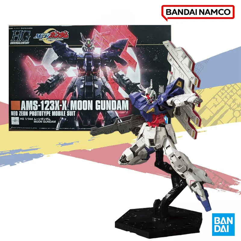 

Bandai оригинальная подлинная в шоке HG 1/144 AMS-123X-X MOON GUNDAM аниме фигурка собранная модель украшения коллекция игрушек