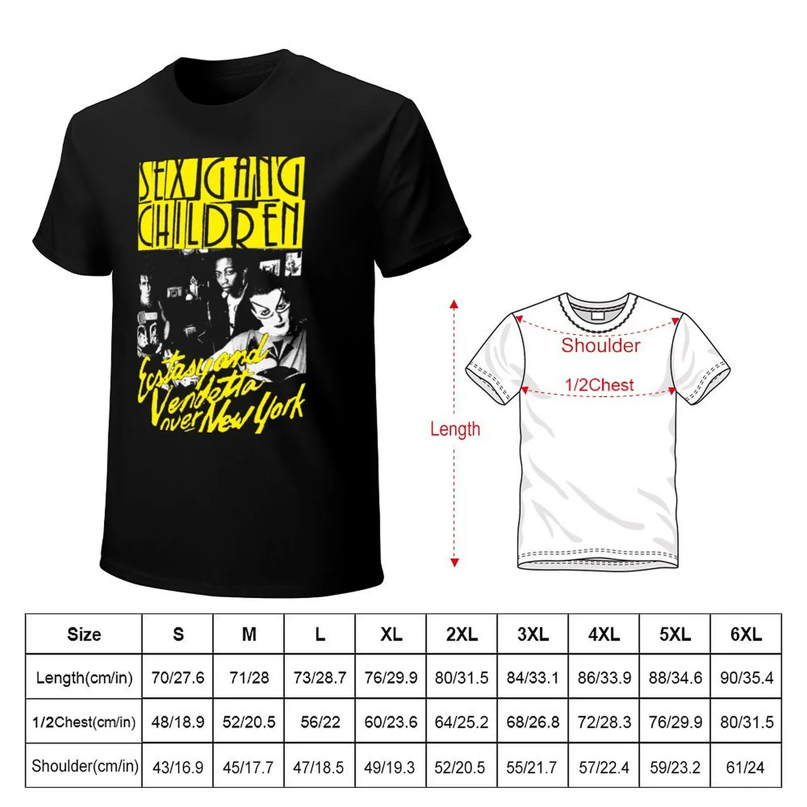 80s post punk goth T-Shirt Simple Line Art Print Tee