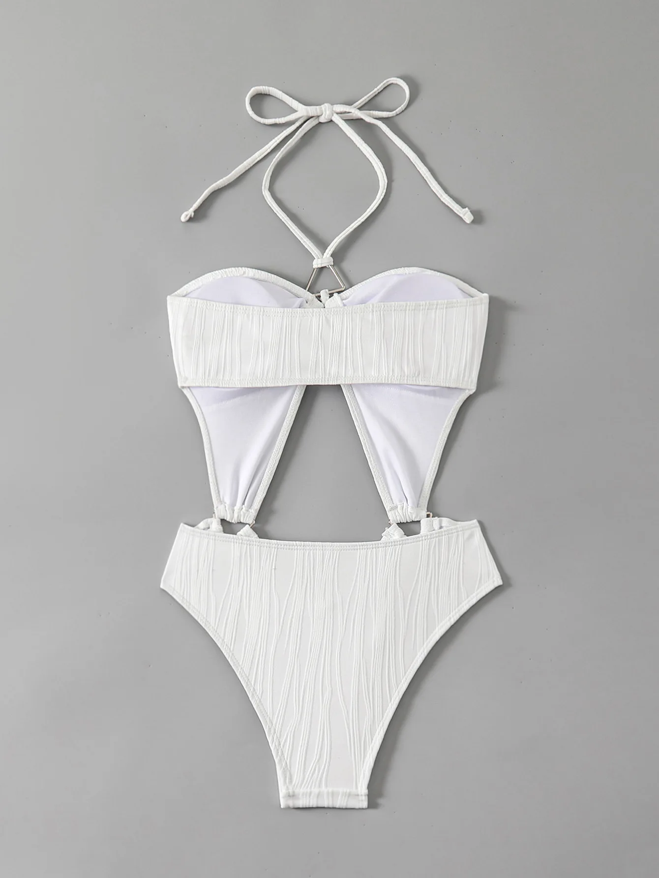 Sexy Halter One Piece Swimsuit Women Swimwear Female High Leg Cut Padded Bather Backless Bathing Suit Swim