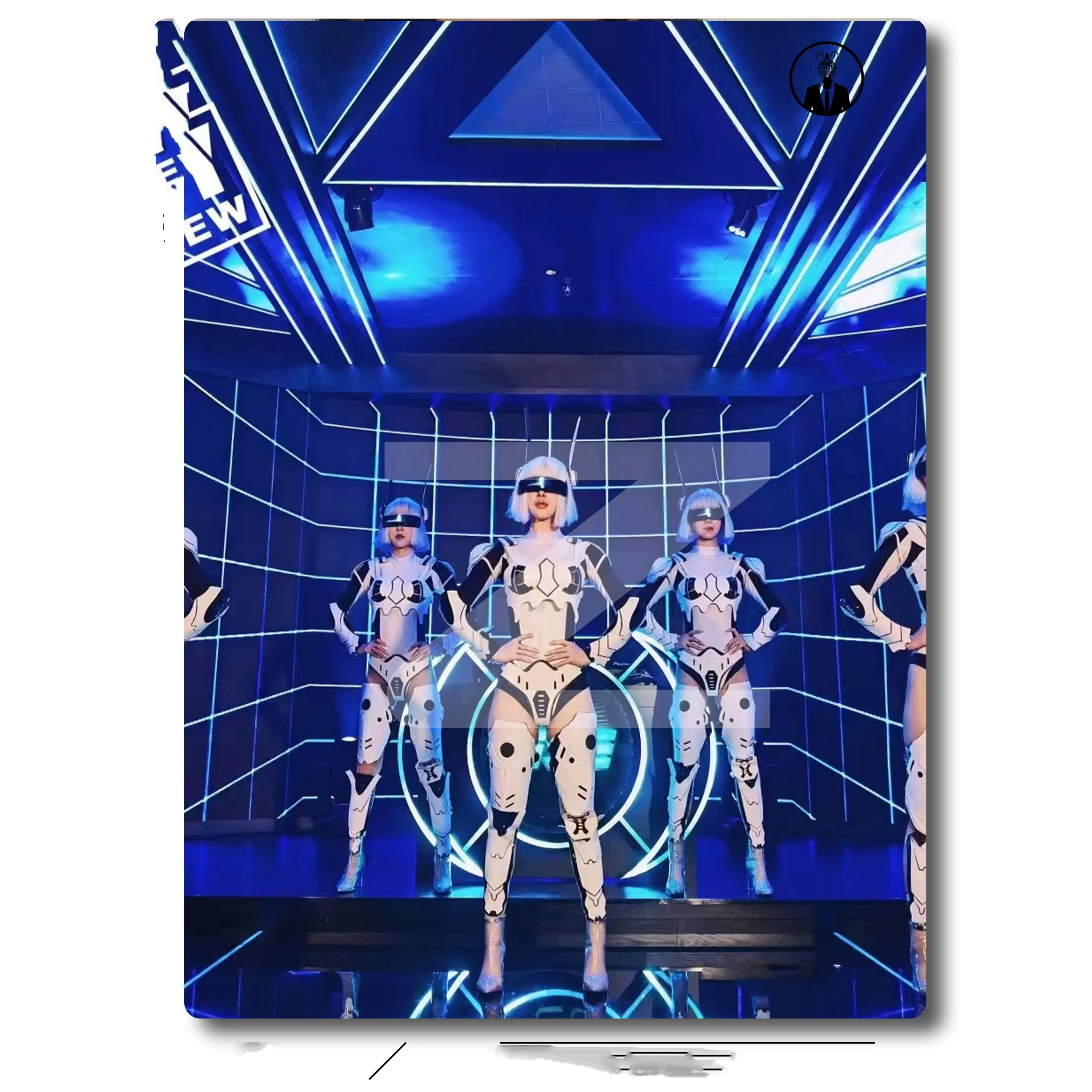 

AI future technology mecha female warrior slim sexy armor high-end GOGO nightclub costume