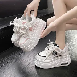 Women Sneakers White Tennis Women Shoes Spring Summer Female Row Shoes Platform Flats Casual Ladies Vulcanize Shoes Lace-up